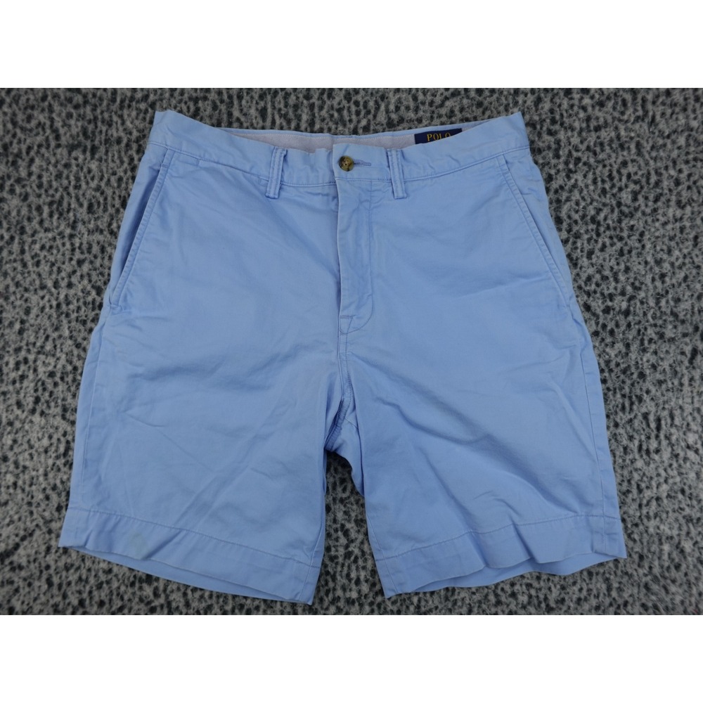 Polo‎ Ralph Lauren Chino Shorts Mens 30 Blue Good Stretch Classic Fit Pony Logo